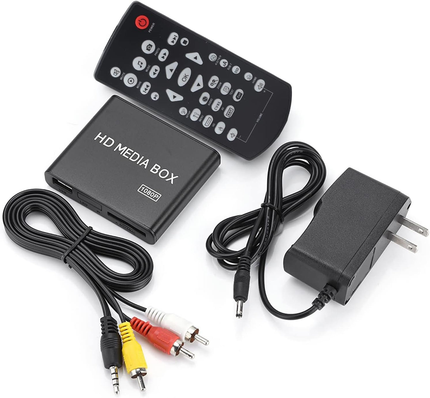 Video Player, Mini Box Media Player, Video Player Clearly View Easy to Install 1080P Media Player, for Home Video Display Play Game Entertainment (US Plug 100 to 240V)