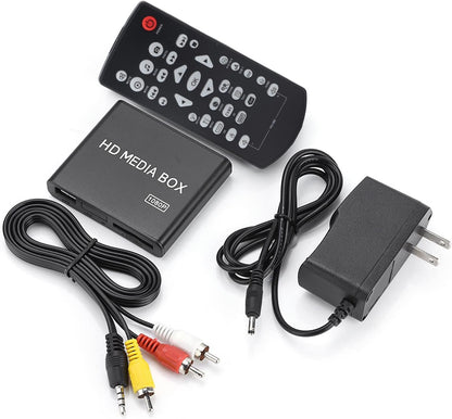 Video Player, Mini Box Media Player, Video Player Clearly View Easy to Install 1080P Media Player, for Home Video Display Play Game Entertainment (US Plug 100 to 240V)