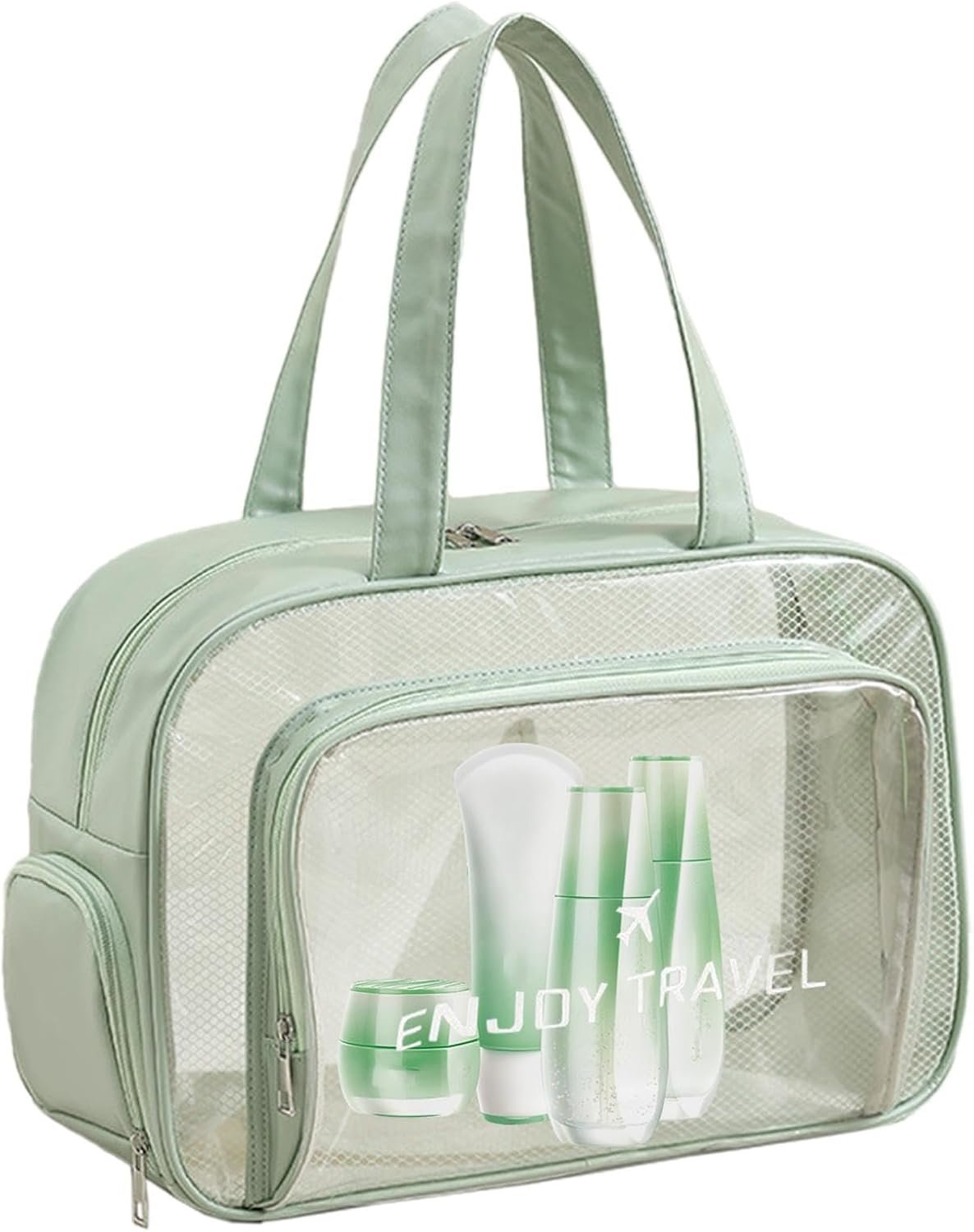 shpuuyy Clear Travel Bags for Toiletries - Waterproof Large Zippered Pouch for Beach Swimming Pool,Portable Fitness Sports Bag, Travel Organizer, Cosmetic Makeup Bags, Holds Shoes Towels