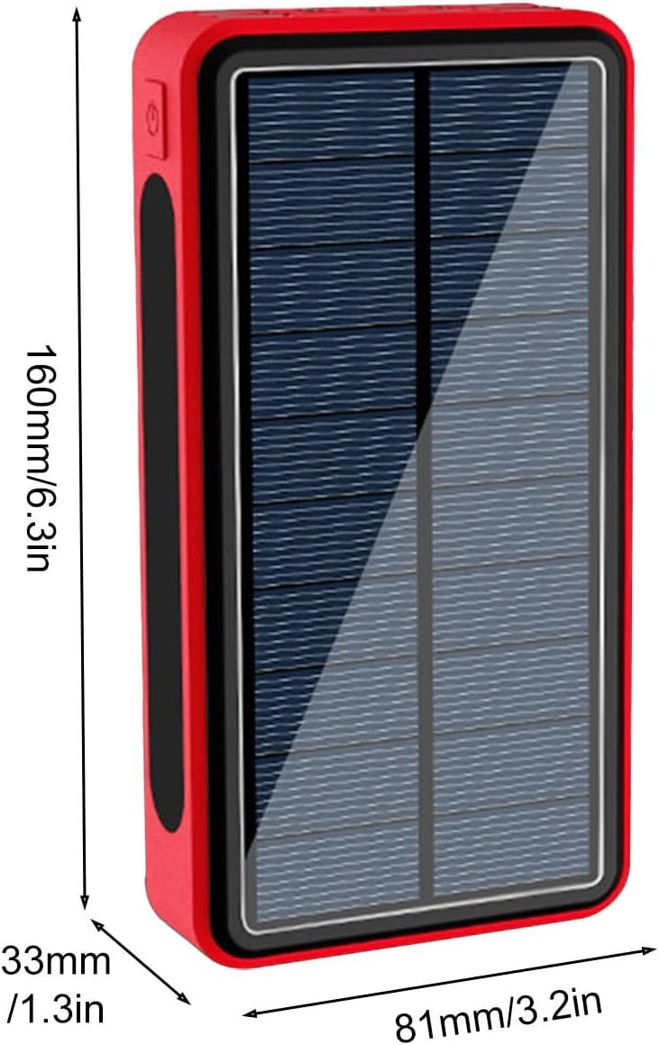 Solar Charger Power Bank - Solar Power Bank Cell Phone Charger | Large Capacity Solar Charger | 20000mAh Waterproof Equipment, Battery with Light for Camping, Traveling, Commuting, Picnic
