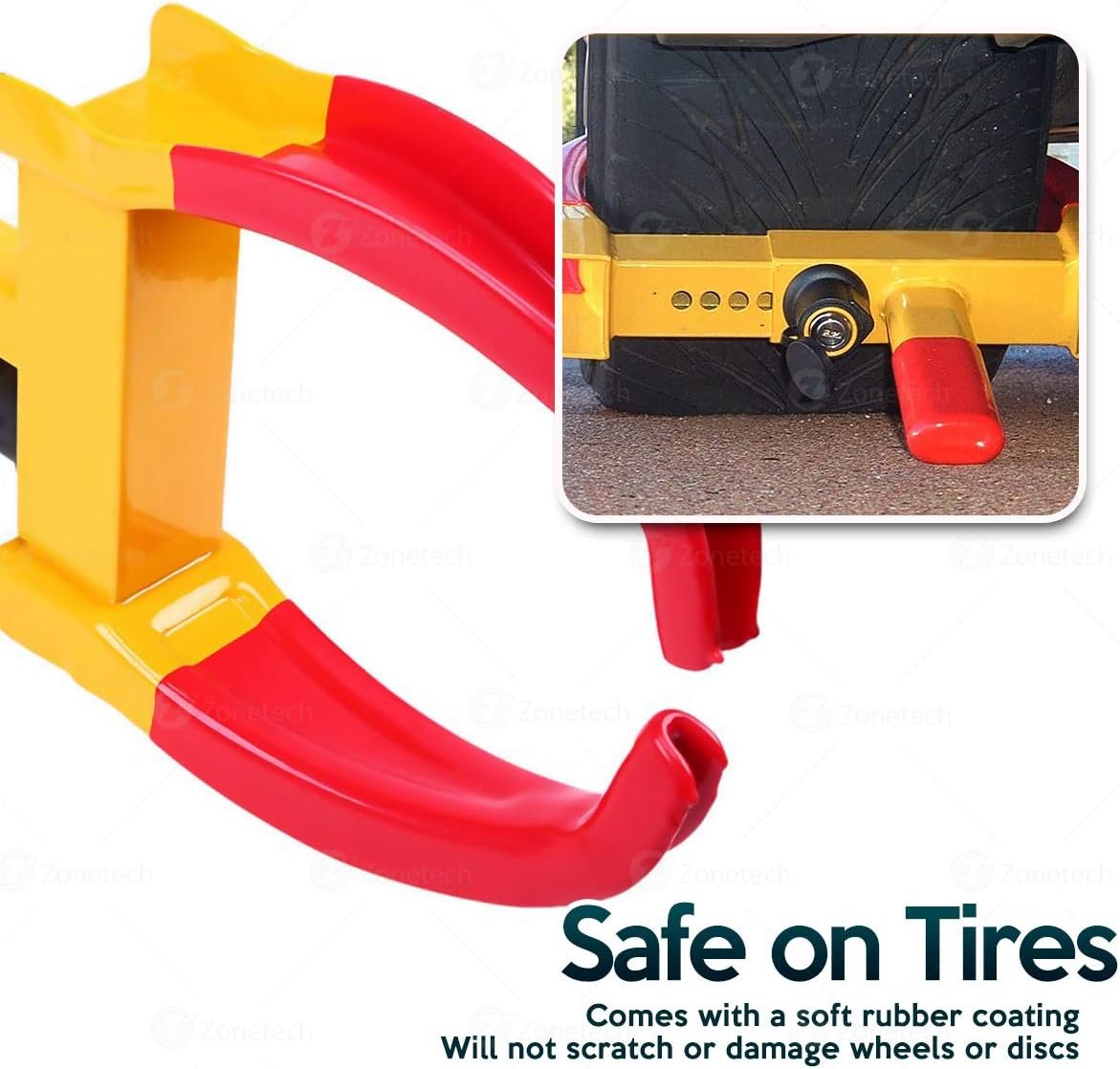 ZONE TECH Wheel Lock Security Tire Clamp 2-Pack - Premium Quality Heavy Duty Anti- Theft Protective Vehicle Wheel Lock