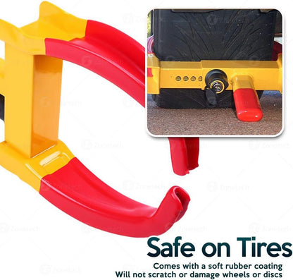 ZONE TECH Wheel Lock Security Tire Clamp 2-Pack - Premium Quality Heavy Duty Anti- Theft Protective Vehicle Wheel Lock