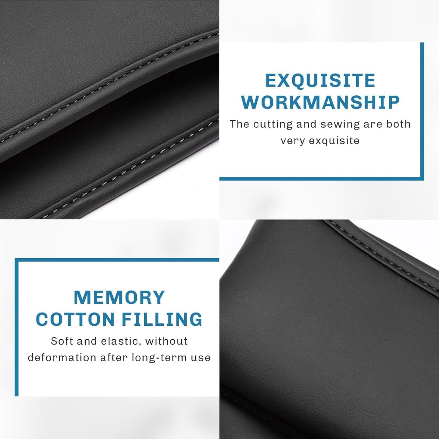 Car Seat Gap Filler, Universal Car Seat Gap Organizer, Leather Car Seat Storage Box, Black Front Seat Gap Filler &Pocket, Interior Automotive Accessory for Holding Phones Cards Keys Wallet