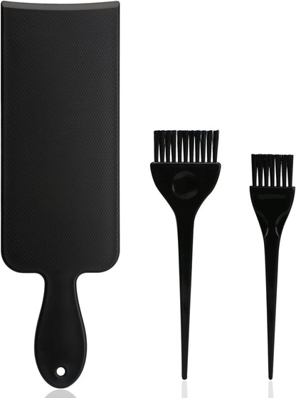 Segbeauty Black Highlight Board and Hair Tint Brush Set, Salon Hairdresser Highlighting Paddle & Hair Colouring Brush - Perfect for Hair Painting/Balayage Highlights