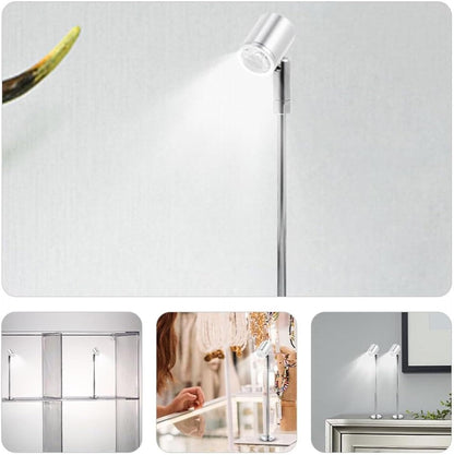 Led Mini Spotlight Cabinet Lamp, 1.6in Base Diameter Jewelry Showcase Standing Led Light for Painting (White Light)