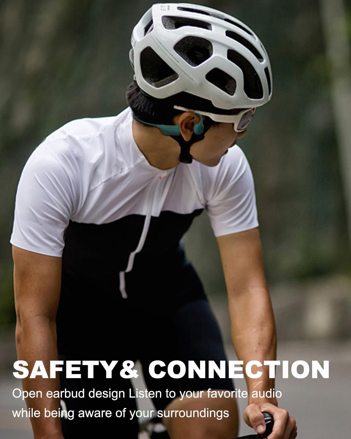 SANOTO Bone Conduction Headphones Bluetooth Open Ear Headphones Wireless IPX7 Waterproof Sweatproof Wireless Earphones Sport Headphones for Running Bicycle Cycling Workouts