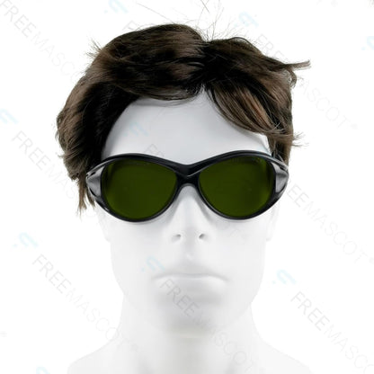 FreeMascot IPL Glasses 190nm-2000nm Laser Eye Protection Glasses for Tanning, Laser Hair Removal (Green)