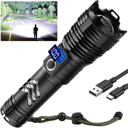 taoquwe Flashlights High Lumens LED Rechargeable, 990000 Lumen Super Bright Flashlight High Power USB Flash Light,Waterproof Handheld LED Flashlight for Camping Hiking