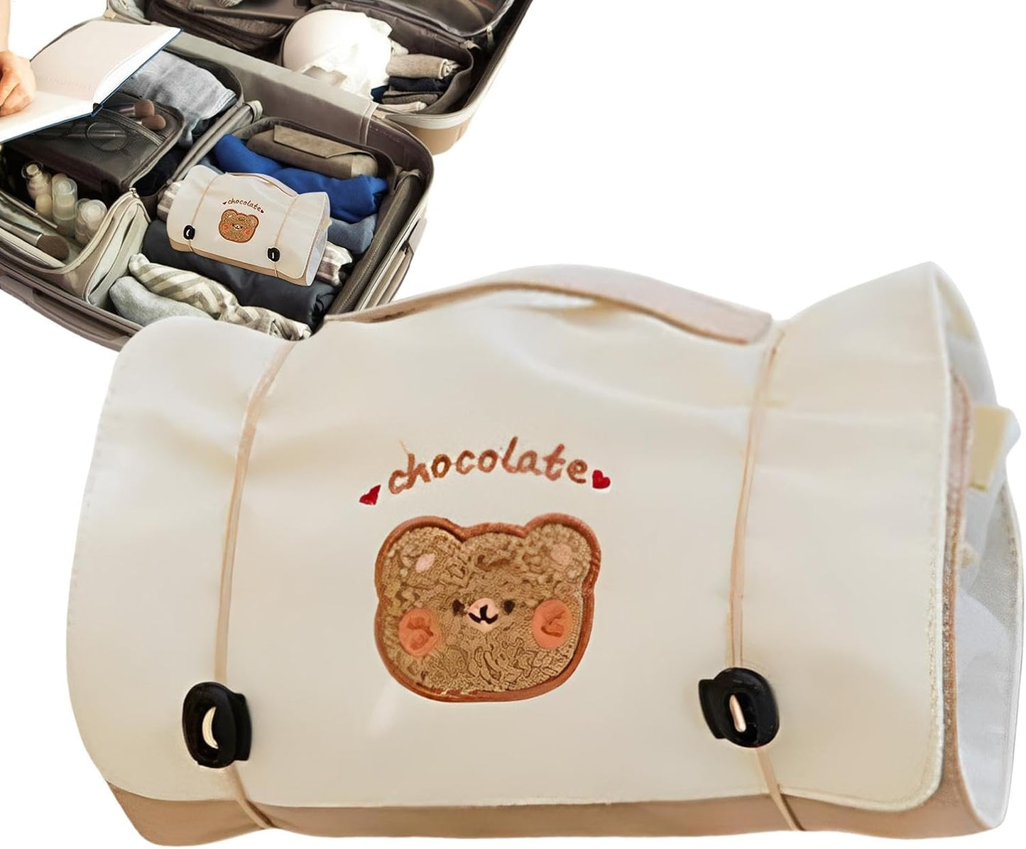 4 in 1 Makeup Bag, Roll Up Makeup Bag, Detachable Travel Bag, Foldable Makeup Travel Toiletry and Eup Bags with Foldable Design, Ideal for Organizing Your Beauty and Hygiene Essentials,