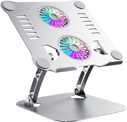 Laptop Stand Fan - Metal Laptop Cooling Stand, Adjustable Laptop Cooling Pad | Ergonomic Foldable Lifting Laptop Cooling Pad, Lifting Laptop Cooling Stand for Home Business, (53x8.46x11.81 Inches)