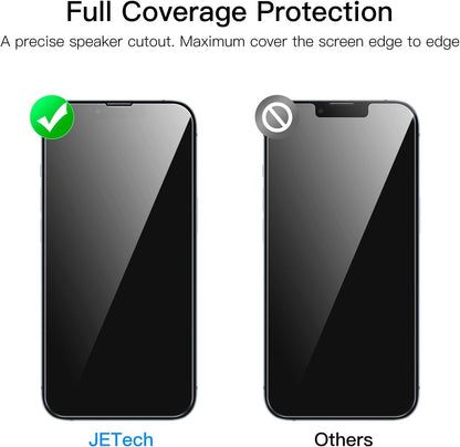 JETech Full Coverage Screen Protector for iPhone 16e 2025, iPhone 14 6.1-Inch, 9H Tempered Glass Film Case-Friendly, HD Clear, 3-Pack