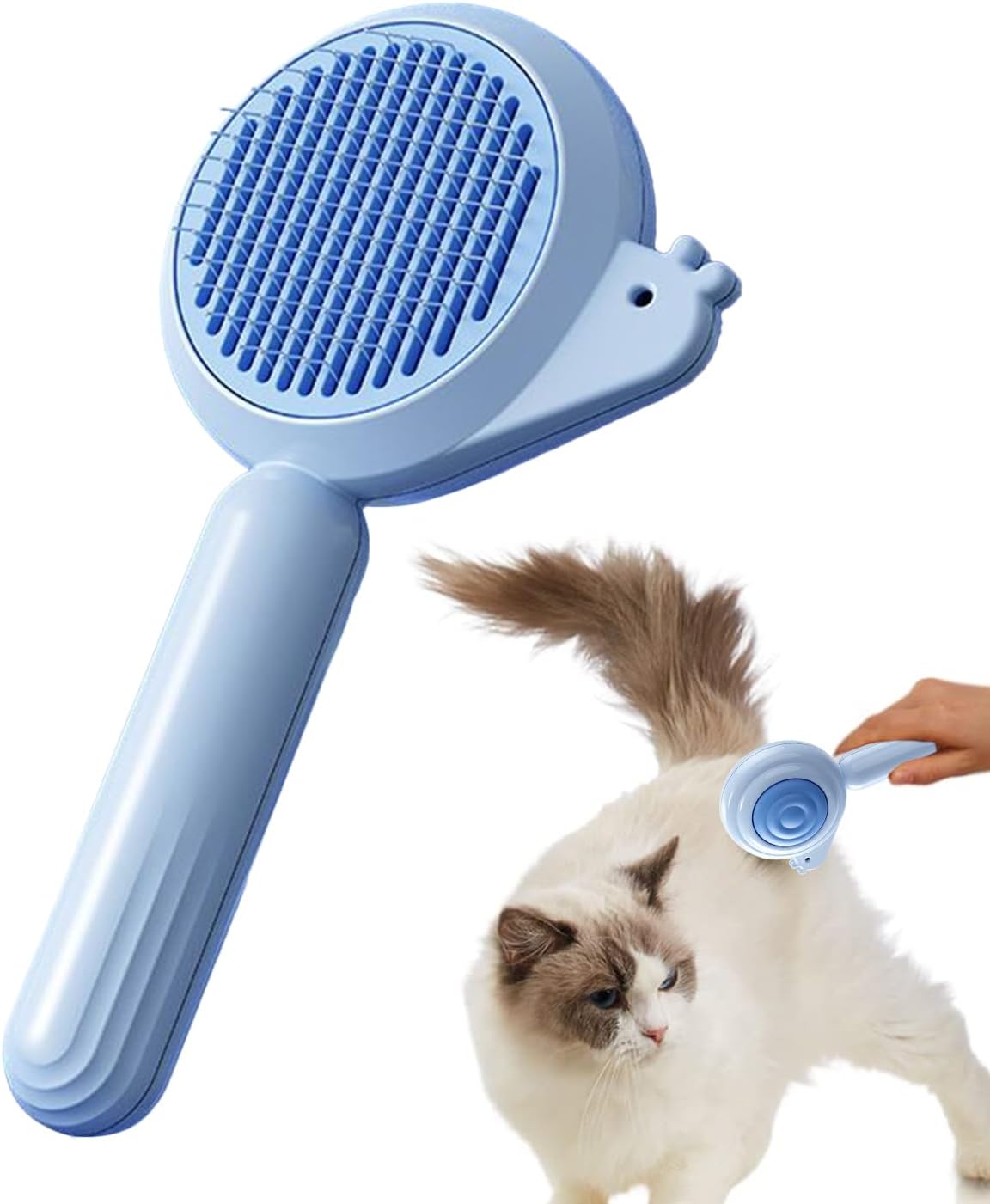 Pet Grooming Brush, Sturdy Cat Hair Remover Comb, 7.09x3.94 Inches Lightweight Pet Massaging Tool, Effective Comfortable Grip Groom Supplies, Ideal for Kitten and Puppy Care