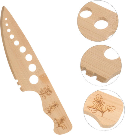 CIYODO Wooden Vegetable Stripper Tool Leaves Remover for Easy Vegetable Preparation and Smooth Peeling Tool for Kitchen Use Lightweight and Practical Kitchen Gadget