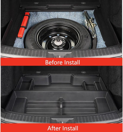 QXZcar Trunk Organizer Tray for 2023-2026 Honda CR-V, Waterproof Insert Cargo Rear Hatch Hidden Storage Box fits Honda CRV EX EX-L LX Accessories 2023 2024 2025