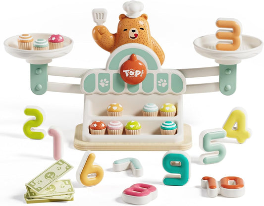 TOP BRIGHT Balance Math Game, Math Toys for Kids 3-5, Counting Toys for Toddlers, Montessori Toy Preschool Educational Toys Kindergarten Number Learning Games for 3 4 5 Year Old