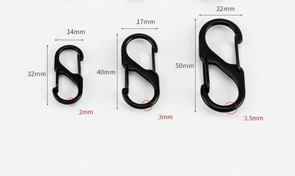 HIGHROCK Zipper Lock Clips Set, 18 Pack, Dual Opening Theft Deterrent Carabiner Clips, Black
