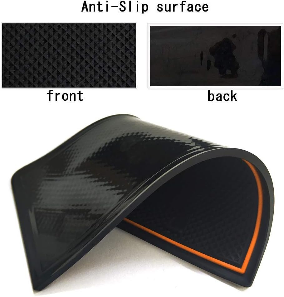 Auovo Anti Dust Mats for Subaru Forester Accessories 2019 2020 2021 2022 2023 2024 Interior Custom Cup Holder Insert Liner Coaster Center Console Door Pads(17pcs) (Orange)