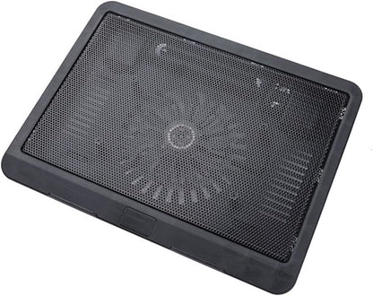 Tuperoymse Laptop Fan Cooling Pad with Big Fans, Portable Laptop Cooling Fan with 2 in 1 USB Port, Blue LED Light, Adjustable Stand
