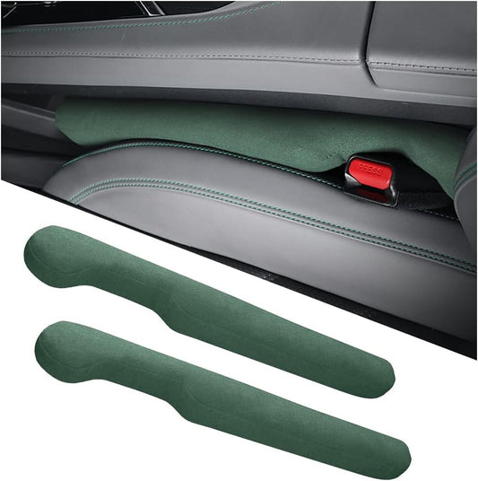 XINLIYA Car Seat Gap Filler Pad, 2 Pack Universal Gap Filler Stop Things from Dropping, Organizer Fill The Gap Between Seat and Console for Cellphone, Car SUV Truck Interior Accessories (Green)
