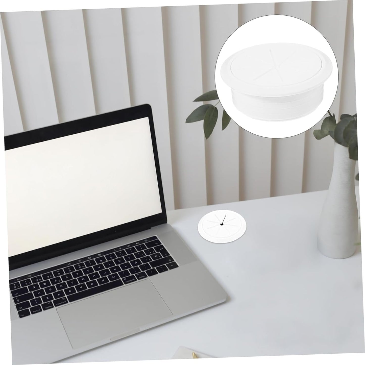 TEHAUX 3Pcs Desktop Wire Hole Plug Round Cable Hole Covers for Cable Management Durable Plastic Design for Office and Home Desks Tidy Up Your Workspace with Stylish Wire
