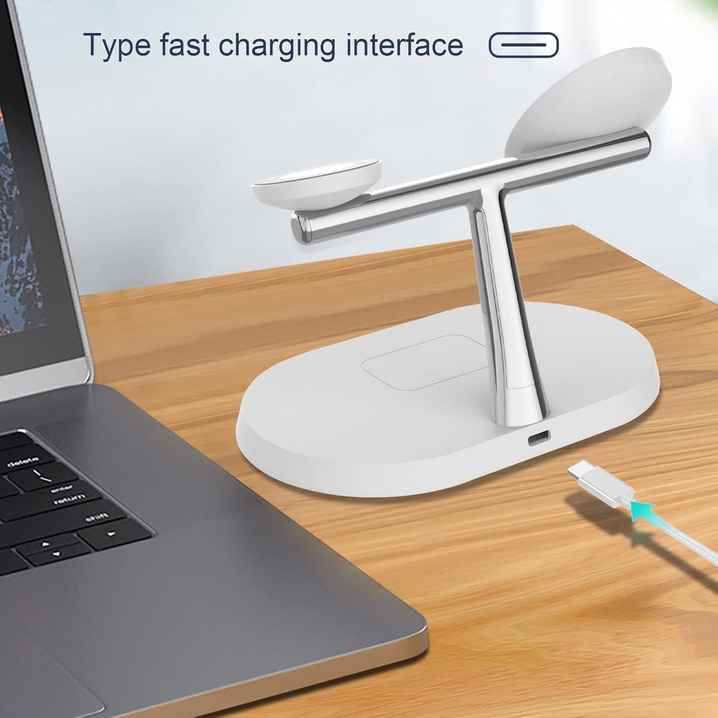 3 in 1 Wireless Charger Stand for Mag-Safe Charging,15W Fast Magnetic Wireless Charging Station for iPhone 16/15/14/13/12 Pro/Pro Max/Plus/mini,AirPods,Apple Watch Series 10/9/8/7/6/SE/5/4/3/Ultra 2