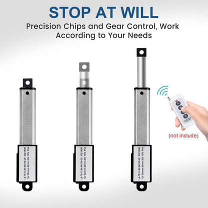 DC HOUSE Mini Electric Linear Actuator Stroke 0.8"–Force 4.5 lbs–12V | High-Speed 1.97"/sec–Weight 0.1KG Ideal for Intelligent Range Hood, Fan Blades, Cabinets, Robotics, Home Automation…