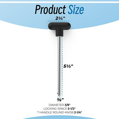 Sconva Weight Stack Pin Replacement, Pin Tensile 3/8" Diameter 5-1/2" Locking Space Universal Workout Equipment Weight Stack Selector Pin for Home Gym Exercise Machine Parts & Accessories (Pack of 2)