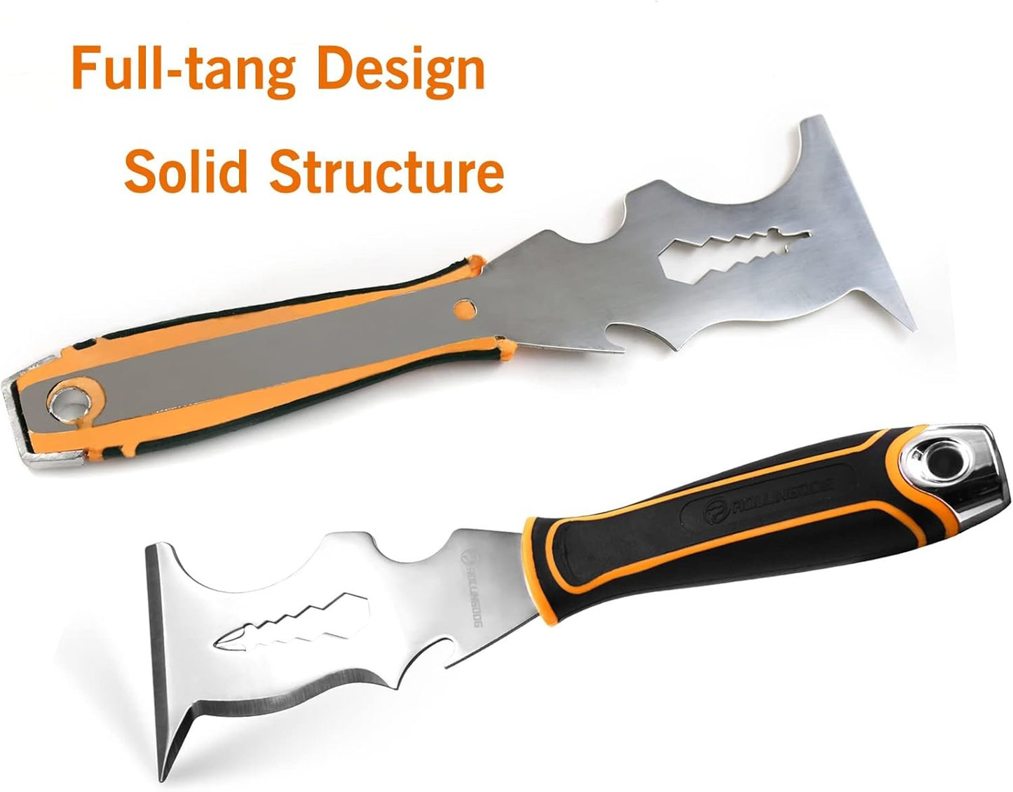 ROLLINGDOG Paint Scraper - 3" Putty Knife Scraper with Stainless Steel Blade,Metal Hammer End,Multi Tool (14 in 1)
