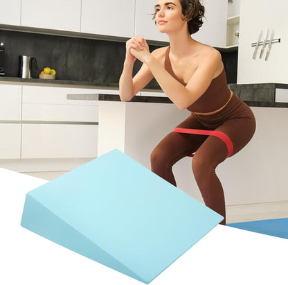 Slant Board Calf Stretching, Non-Slip Yoga Wedge, 12.8x11.81 Inches with High-Density Eva Foam, Portable Fitness Gear for Men Women, Professional Grade Workout, Black Blue