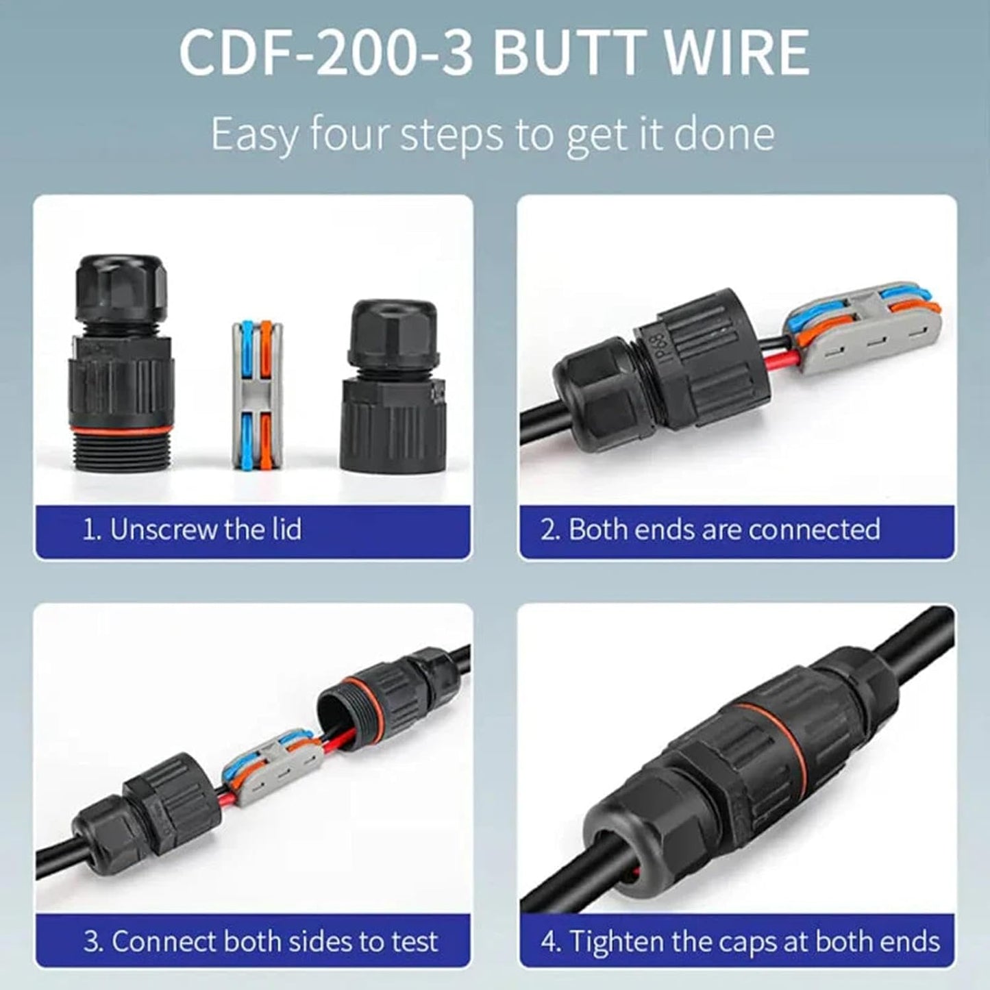 Landscape Wire Connector, Outdoor Waterproof Junction Box, Heavy Duty Underground Wire Connectors for Street, Garden, Pathway, and Landscape Lighting Installation