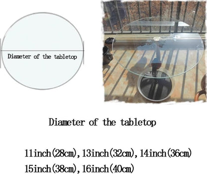BTBZGFGNYU 11-16inch Clear Glass Table Top for Dining Table, Small Home Coffee Table Top Round Smooth Tempered Glass Tabletop for Protect Countertop(13inch(32cm))