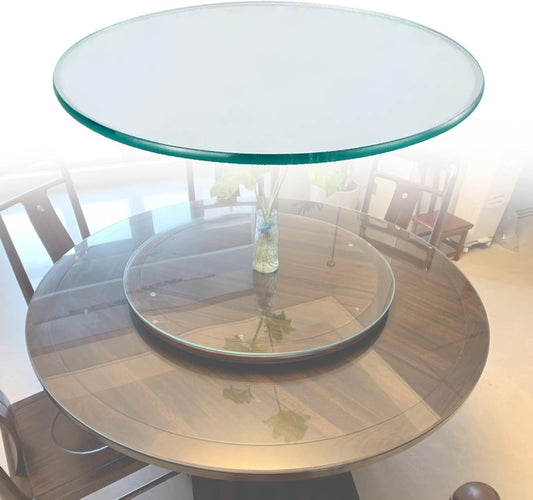 Trasparente Round Table Surface, Glass Table Tops 60-70 cm, DIY Circular Glass, Heavy-Duty Table Cover, Stylish Home Decor, Durevole Crystal Tabletop for Dining Gold Coffee Tavoli