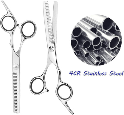 ESSOY Professional Thinning Shears Hair Cutting Teeth Scissors(6.7-Inches),Stainless Steel Haircut Scissor with Fine Adjustment Screw for Home Salon,Barber Hairdressing Scissor for Women Men Kids