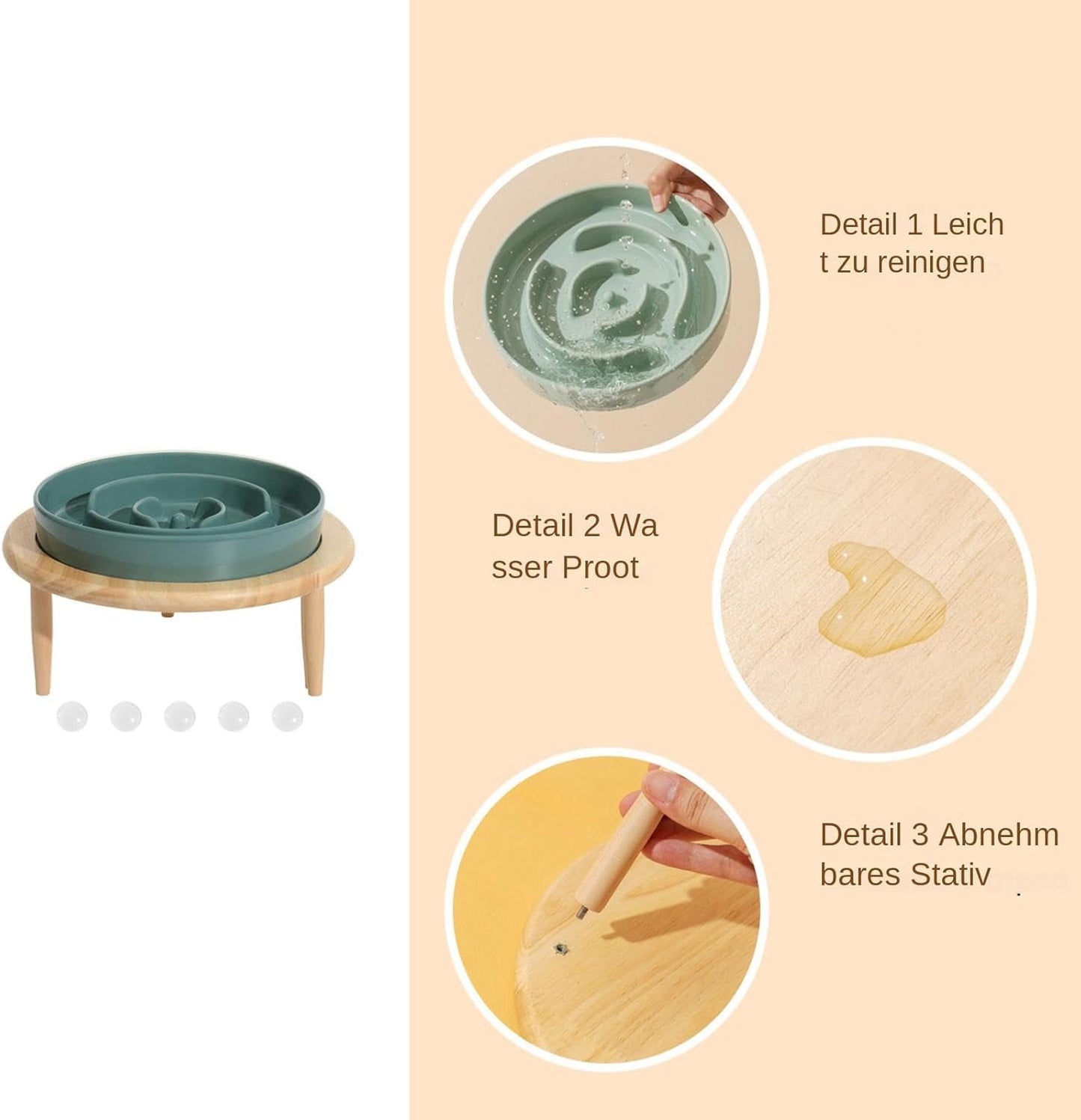 Slow Feeder Ciotola per cani Slow Feeder – Ciotola per cani antiscivolo rialzata in ceramica con base per l'alimentazione – Slow Feeder, lavabile in lavastoviglie, giocattolo multifunzionale per