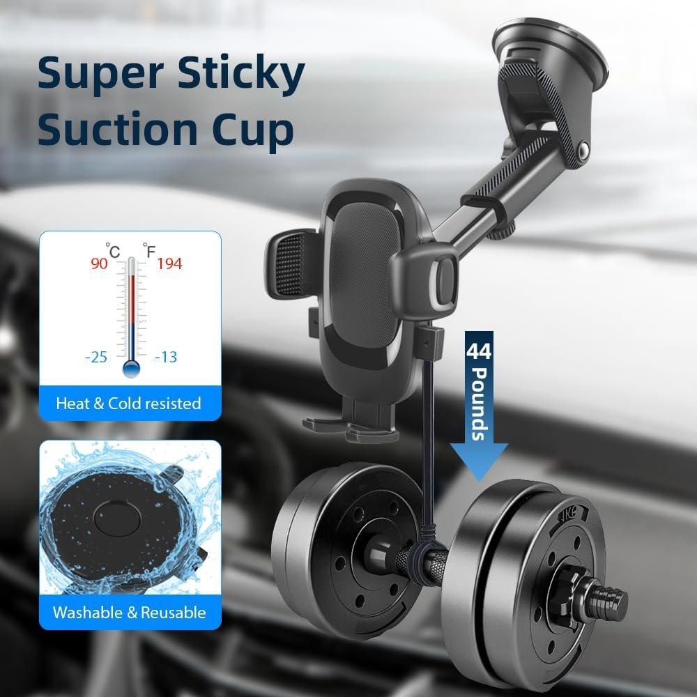 TESTON Phone Holders for Your Car, Universal Phone Holder with Air Vent, Windshield, Dashboard Mount Phone Holder with Suction Cup Base, Universal Cell Phone Car Mount, for All iPhone, LG, Samsung