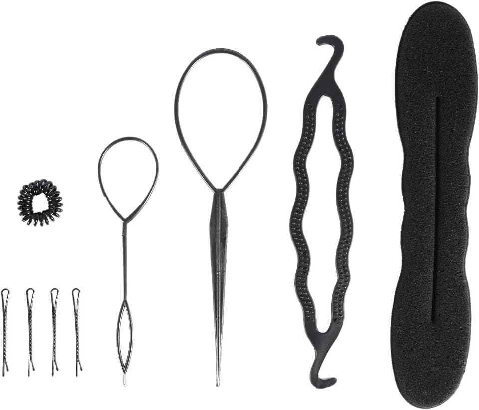 Hair Styling Set, Hair Accessories, Hairdressing Tool, Hair Bun Maker Braiding Tools Hair Styling Tools with Long Hair Clip