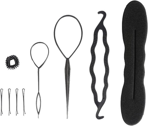 Hair Styling Tools, Braiding Tool Set Spiral Braid Tool Kit Hair Clip Wedding Date Party DIY Fashion Women Girl Lady Long 9 Pieces