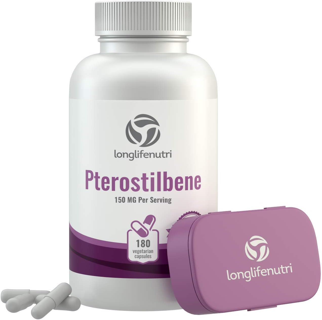 Pterostilbene 150mg, 180 Vegetarian Capsules, 3-Month Supply for Natural Wellness, Made in USA, Pure Natural Powder
