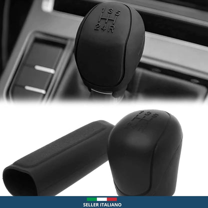 comunica Set of 2 Car Gear Knob Covers and Cover for Handbrake Lever in Silicone, Universal and Wear-resistant Car Accessories for Women and Men Interior