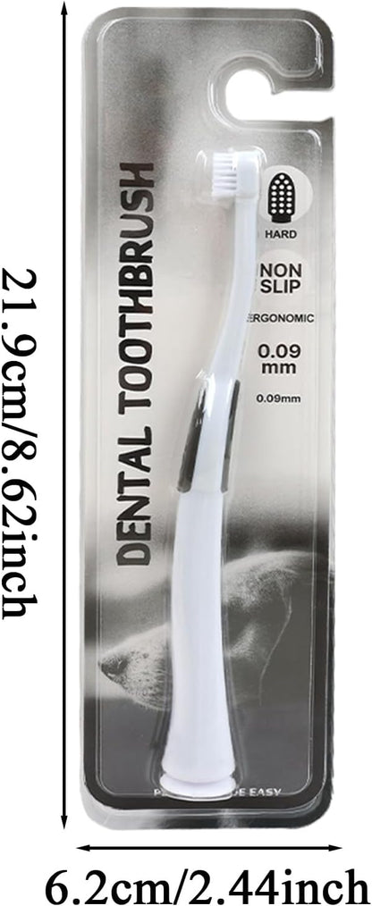 Dog Toothbrush, Kitten with Soft Bristles, Non-Slip Pets Oral Cares Brush, Teeth Cleaning Tool, Gentle Pet Grooming, Home Care and Hygiene for Dogs and Cats, 16.8x1.9x0.8cm