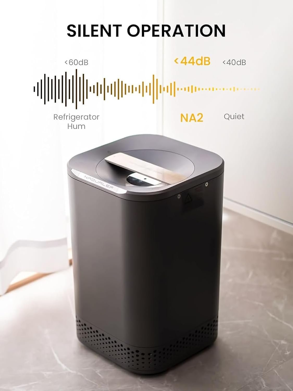 Nagual Smart Electric Composter for Kitchen, Counter 2.5L Mill Composter Kitchen Bin, Odorless/Low Noise/Auto-Stop, Disposer One-Key Turn Food Waste into Fertilizer