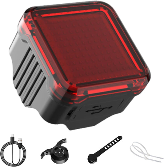 Tail Light, Bike Safety Brake with Long Battery Life and Multi-Dynamic Expressions, Led Warning Lighting Cycling Accessories for Bike Touring, Mountain Trail, Outdoor Adventures
