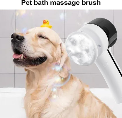 Dog Bath Brush, Foaming Massage Comb, Fast Charging, Compact Design Automatic Washable for Shower or Bathtub Use, Dog Grooming and Bathing, 7.09x3.54x2.76 Inches