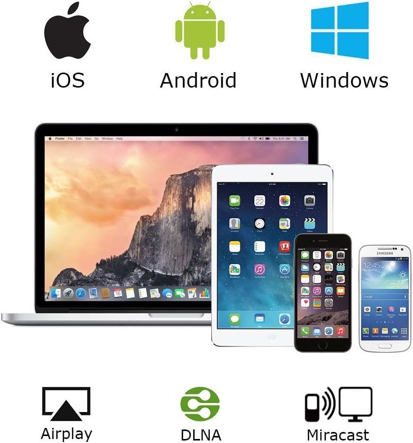 SmartSee MiraScreen Wireless Display Adapter Dongle 1080P HD Screen Mirroring Media Player TV Stick for Tablet Smartphone Compatible with Miracast Airplay DLNA