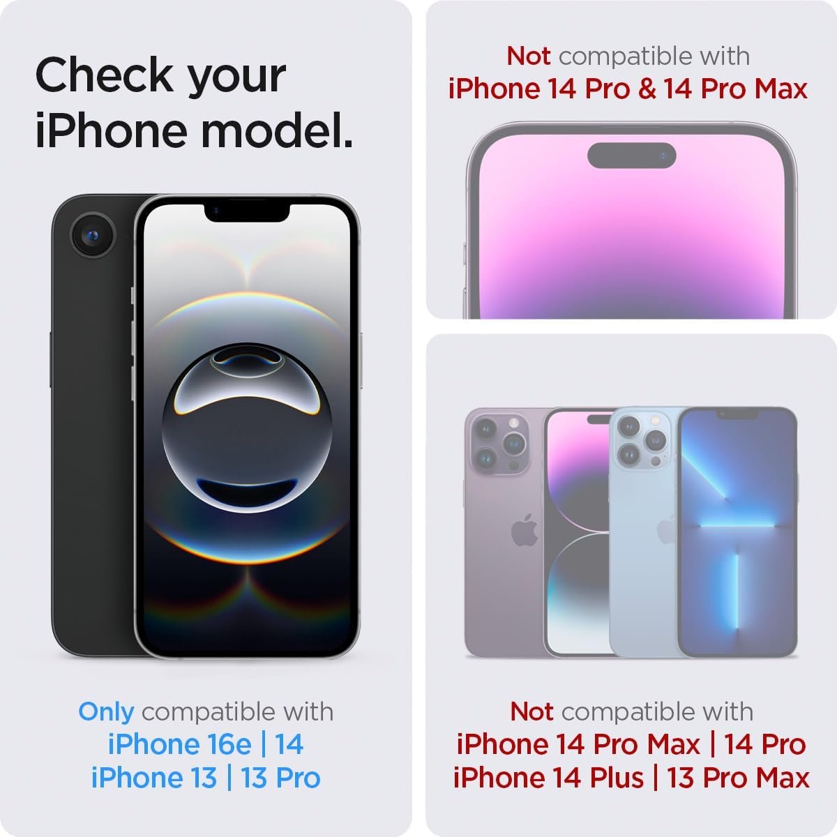 Spigen Tempered Glass Screen Protector [GlasTR EZ FIT] designed for iPhone 16e / iPhone 14 / iPhone 13 Pro/iPhone 13 [Sensor Protection / 2 Pack]