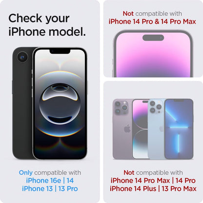 Spigen Tempered Glass Screen Protector [GlasTR EZ FIT] designed for iPhone 16e / iPhone 14 / iPhone 13 Pro/iPhone 13 [Sensor Protection / 2 Pack]