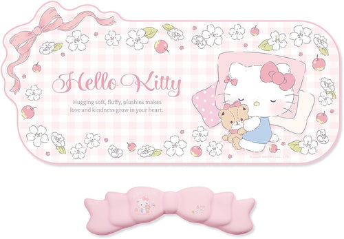 Kuitmor Kawaii Anime Mouse Pad Wrist Rest Support Set - Non-Slip Desk Mat and Memory Foam Bowknot Wrist Rest for Keyboard and Mouse,Perfect for Gaming or Home Office Work (Pink)