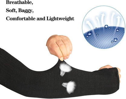 ReHaffe Kevlar Arm Sleeves Heat Resistant,19 inch Long Arms Safety Sleeve with Thumb Hole,Men Women Protective Arm Guards for biting Mechanic Work and Vehicles Fixing