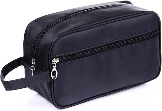 Toiletry Bag for Men, FITDON Portable Travel Wash Bag, Waterproof Shaving Bag Gym Shower Bathroom Bag Dopp Kit Make Up Bag, Black