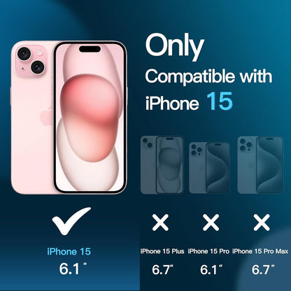 JETech Screen Protector for iPhone 15 6.1-Inch, Tempered Glass Film with Easy Installation Tool, Case-Friendly, HD Clear, 3-Pack